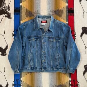 Vintage Men’s Wrangler Hero Denim Jacket Size 2XL Western Cowboy Trucker